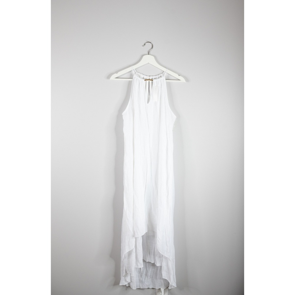 New York & Company Maxi Dress Women M White New Halter HighLow Bridal Graduation